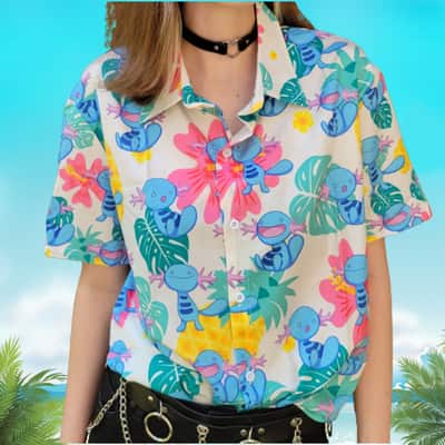 Wooper Pokemon Hawaiian Shirt Beach Gift For Girlfriend Wooper Pokemon Hawaiian Shirt Beach Gift For Girlfriend