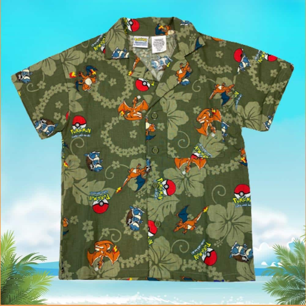 Blastoise Charizard Pokemon Hawaiian Shirt Summer Vacation Gift