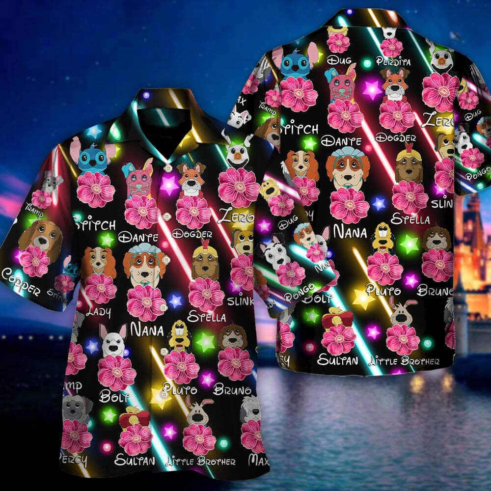 Funny Dog Neon Flower Hawaiian Shirt Gift For Dog Lovers Funny Dog Neon Flower Hawaiian Shirt Gift For Dog Lovers