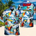 Funny Parrot Surfing Surf Up Take It Easy Hawaiian Shirt Beach Lovers Gift