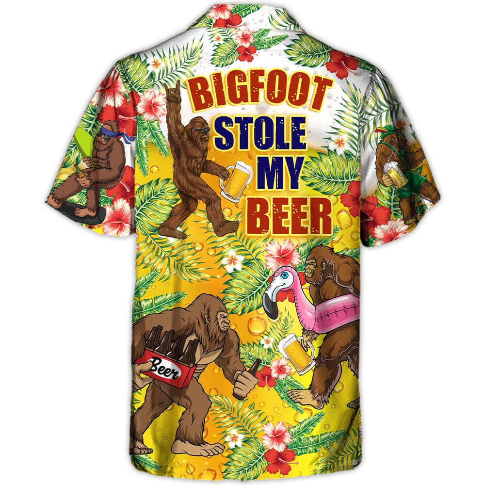 Funny Bigfoot Stole My Beer Lover Beer Tropical Style Hawaiian Shirt Funny Bigfoot Stole My Beer Lover Beer Tropical Style Hawaiian Shirt