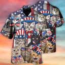 Funny Cat Independence Day Hawaiian Shirt Gift For Beach Lovers