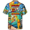 Funny Skeleton Never Underestimate An Old Guy On A Surfboard Hawaiian Shirt