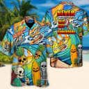 Funny Skeleton Never Underestimate An Old Guy On A Surfboard Hawaiian Shirt