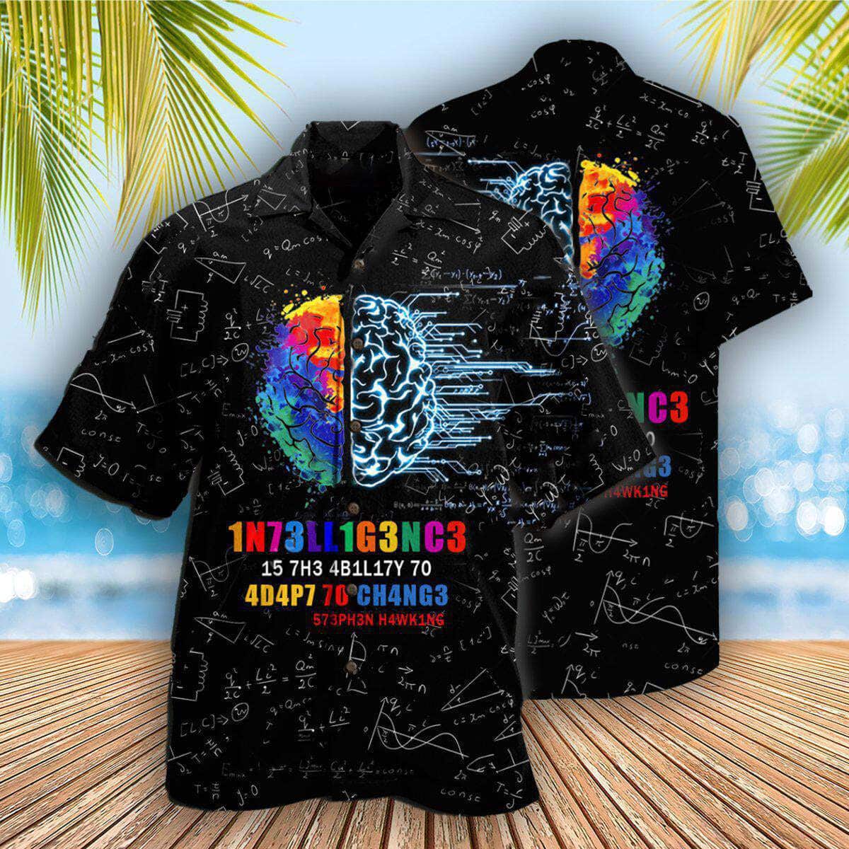 Intelligence Funny Black Style Hawaiian Shirt Summer Beach Gift Intelligence Funny Black Style Hawaiian Shirt Summer Beach Gift