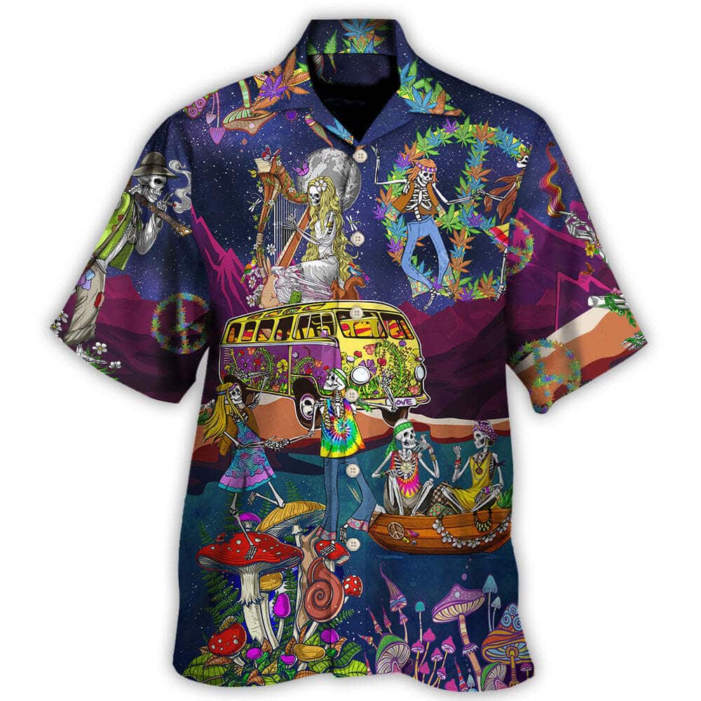 Funny Skull Dancing Moon Night Amazing Style Hawaiian Shirt Funny Skull Dancing Moon Night Amazing Style Hawaiian Shirt