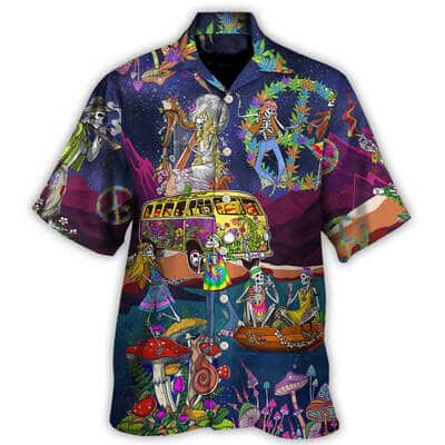Funny Skull Dancing Moon Night Amazing Style Hawaiian Shirt