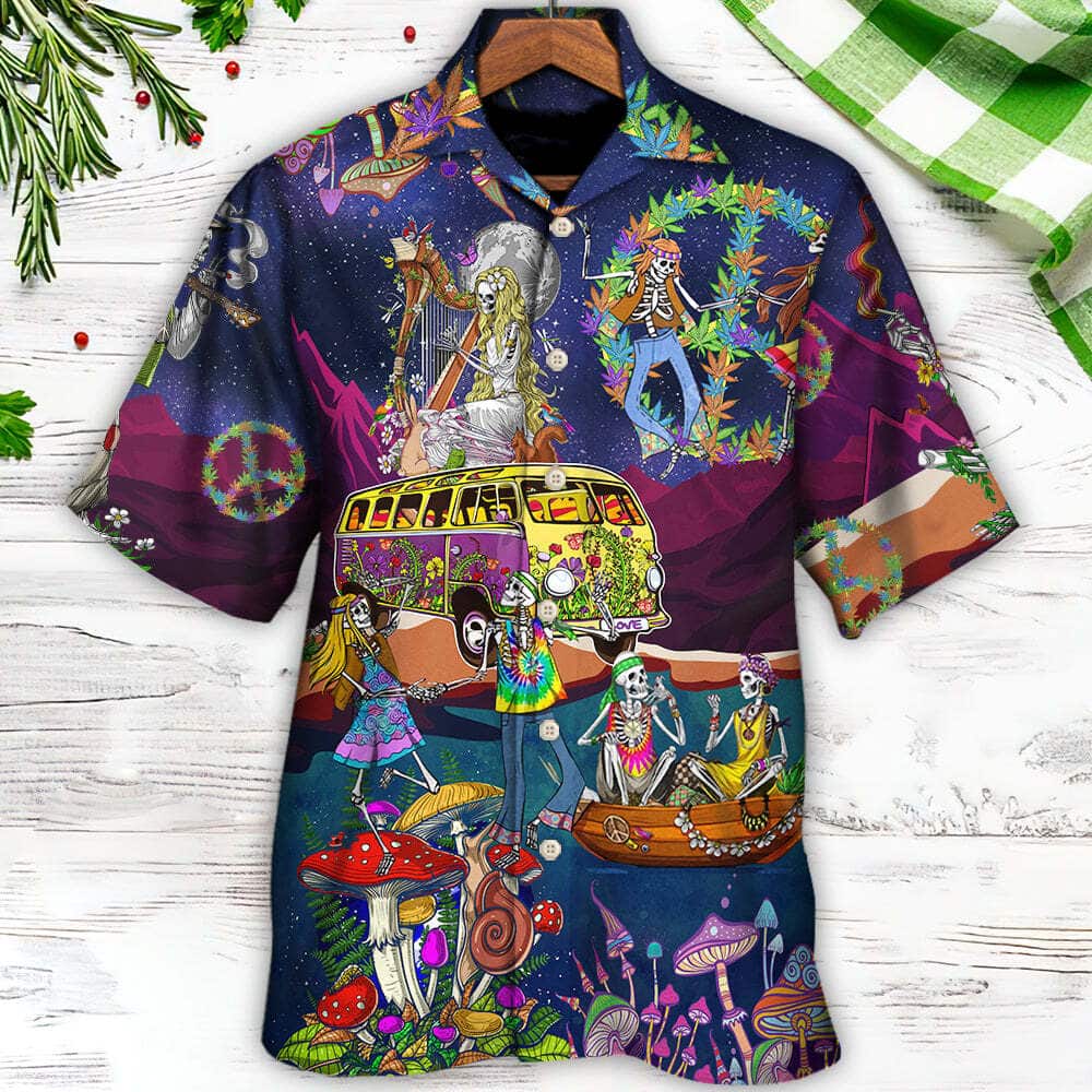 Funny Skull Dancing Moon Night Amazing Style Hawaiian Shirt