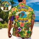 Funny Bigfoot I Just Want To Go Surfing Drink Beer And Take Naps Hawaiian Shirt