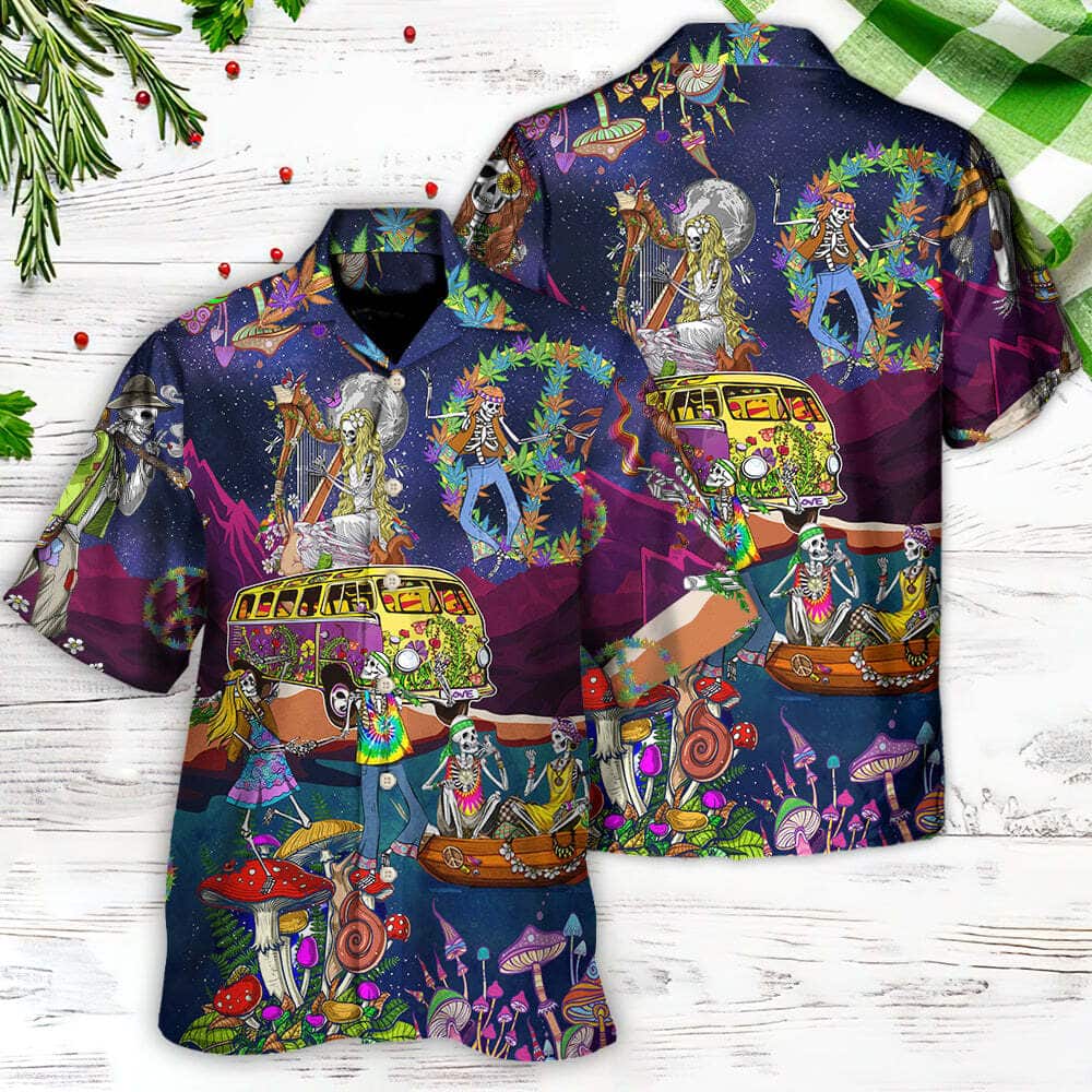 Funny Skull Dancing Moon Night Amazing Style Hawaiian Shirt Funny Skull Dancing Moon Night Amazing Style Hawaiian Shirt