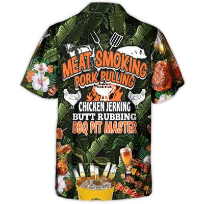 Funny Meat Smoking Pork Pulling Chicken Jerking Butt Rubbing BBQ Pit Master Hawaiian Shirt