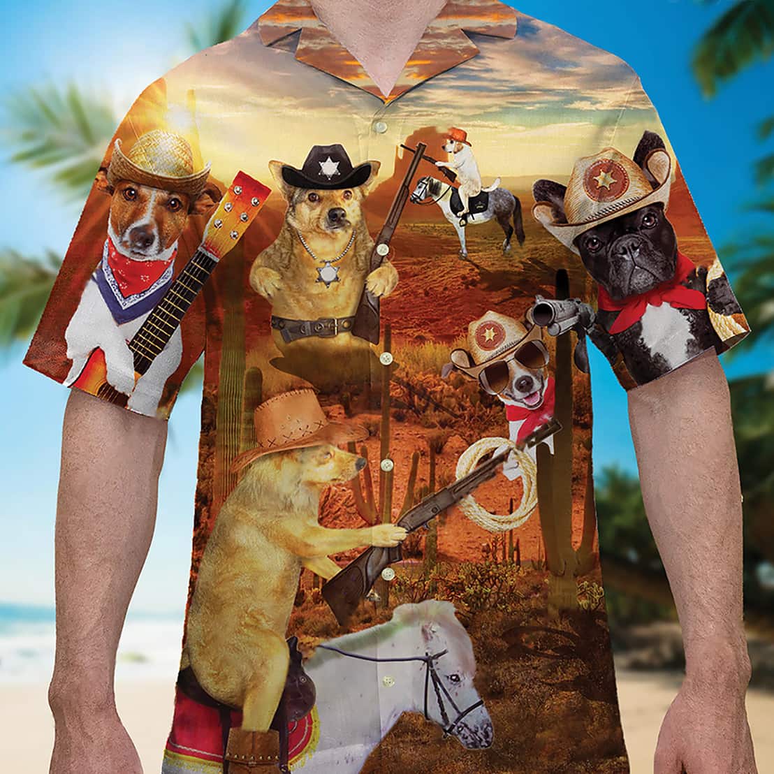 Funny Cowboy Hawaiian Shirt Beach Gift For Dog Lovers Funny Cowboy Hawaiian Shirt Beach Gift For Dog Lovers