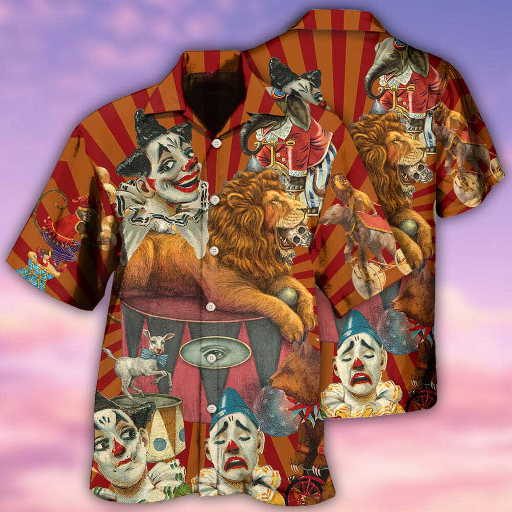 Funny Clown Happy Lion Hawaiian Shirt Gift For Beach Vacation Funny Clown Happy Lion Hawaiian Shirt Gift For Beach Vacation