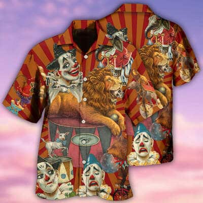 Funny Clown Happy Lion Hawaiian Shirt Gift For Beach Vacation