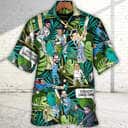 Funny Cricket Sport Palm Leaves Pattern Hawaiian Shirt