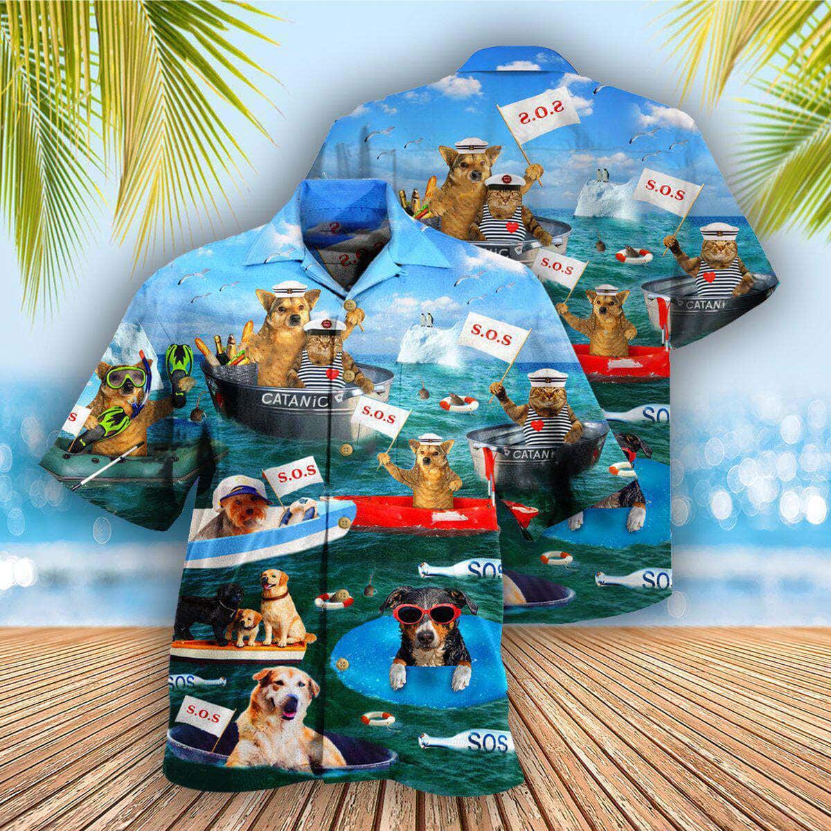 Dogs And Cats Funny Team Hawaiian Shirt Beach Gift For Best Friends Dogs And Cats Funny Team Hawaiian Shirt Beach Gift For Best Friends