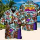 Funny Bigfoot Eat Sleep Surf Repeat Tropical Flower Pattern Hawaiian Shirt