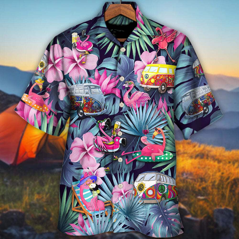 Funny Flamingo Weekend Forecast Camping With A Chance Of Drinking Hawaiian Shirt Funny Flamingo Weekend Forecast Camping With A Chance Of Drinking Hawaiian Shirt