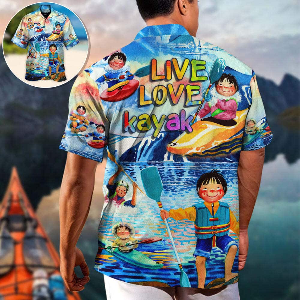 Funny Children Playing Kayaking Live Love Hawaiian Shirt Funny Children Playing Kayaking Live Love Hawaiian Shirt