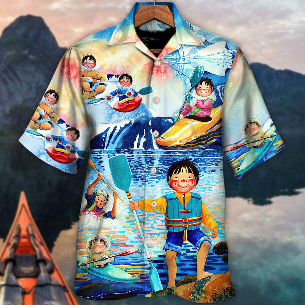 Funny Children Playing Kayaking Live Love Hawaiian Shirt Funny Children Playing Kayaking Live Love Hawaiian Shirt