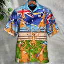 Funny Kangaroo Play Cricket Hawaiian Shirt Gift For Beach Vacation