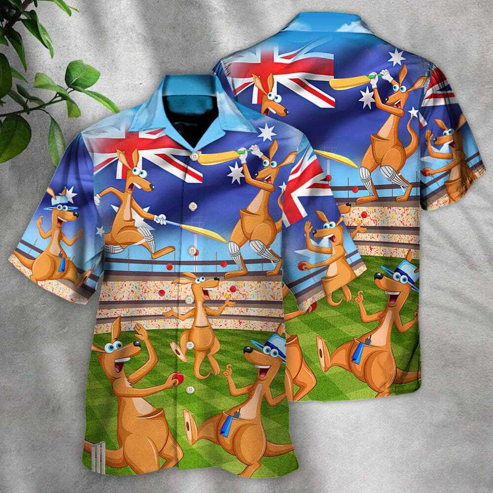 Funny Kangaroo Play Cricket Hawaiian Shirt Gift For Beach Vacation Funny Kangaroo Play Cricket Hawaiian Shirt Gift For Beach Vacation