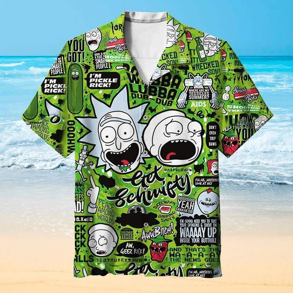 Funny Aloha Rick And Morty Hawaiian Shirt Summer Beach Gift