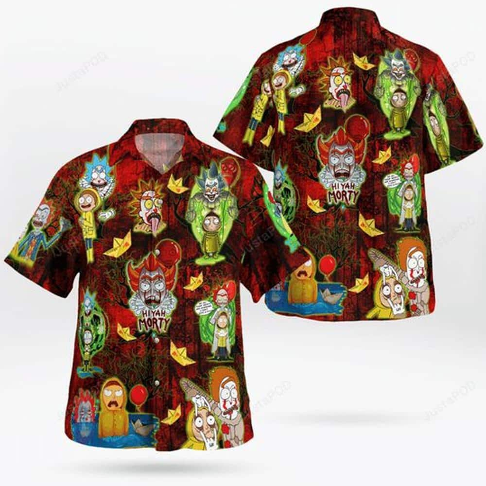 Halloween Aloha Rick And Morty Hawaiian Shirt Holiday Gift For Beach Lovers