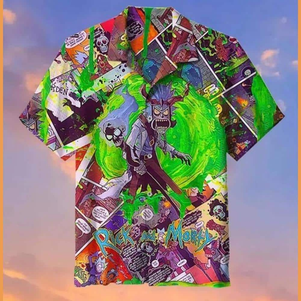 Funny Rick And Morty Hawaiian Shirt Birthday Gift For Beach Lovers