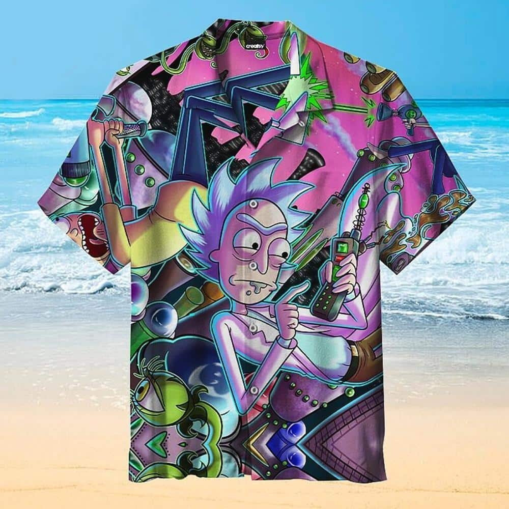 Rick And Morty Hawaiian Shirt Gift For Beach Vacation