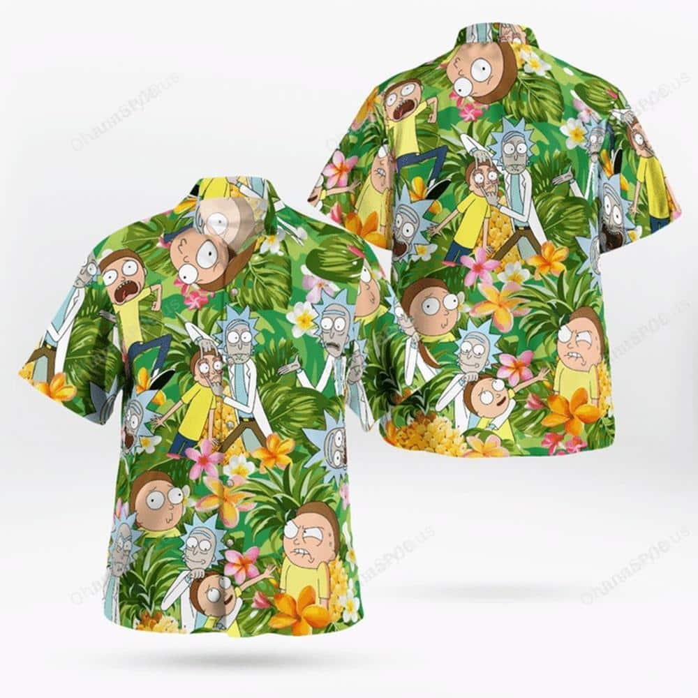 Aloha Rick And Morty Hawaiian Shirt Hibiscus Flowers Pattern Beach Lovers Gift Aloha Rick And Morty Hawaiian Shirt Hibiscus Flowers Pattern Beach Lovers Gift