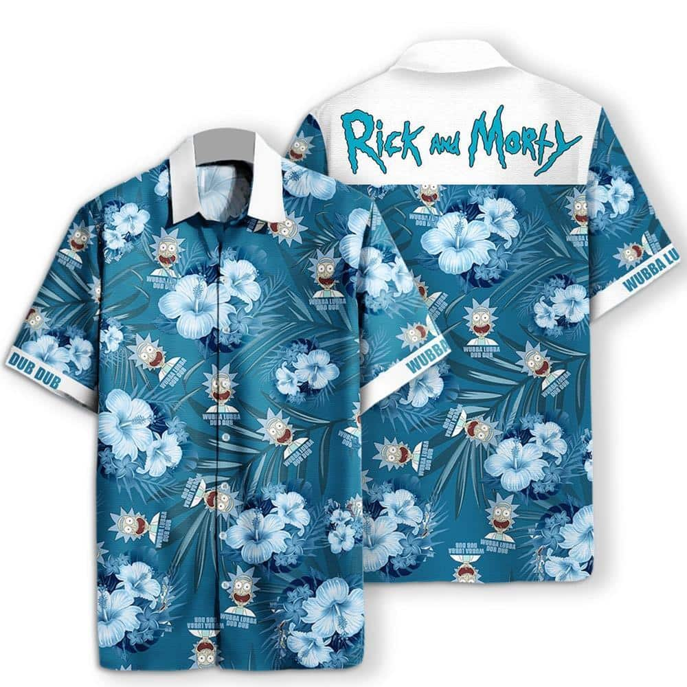 Aloha Rick And Morty Hawaiian Shirt Hibiscus Flowers Pattern Summer Holiday Gift