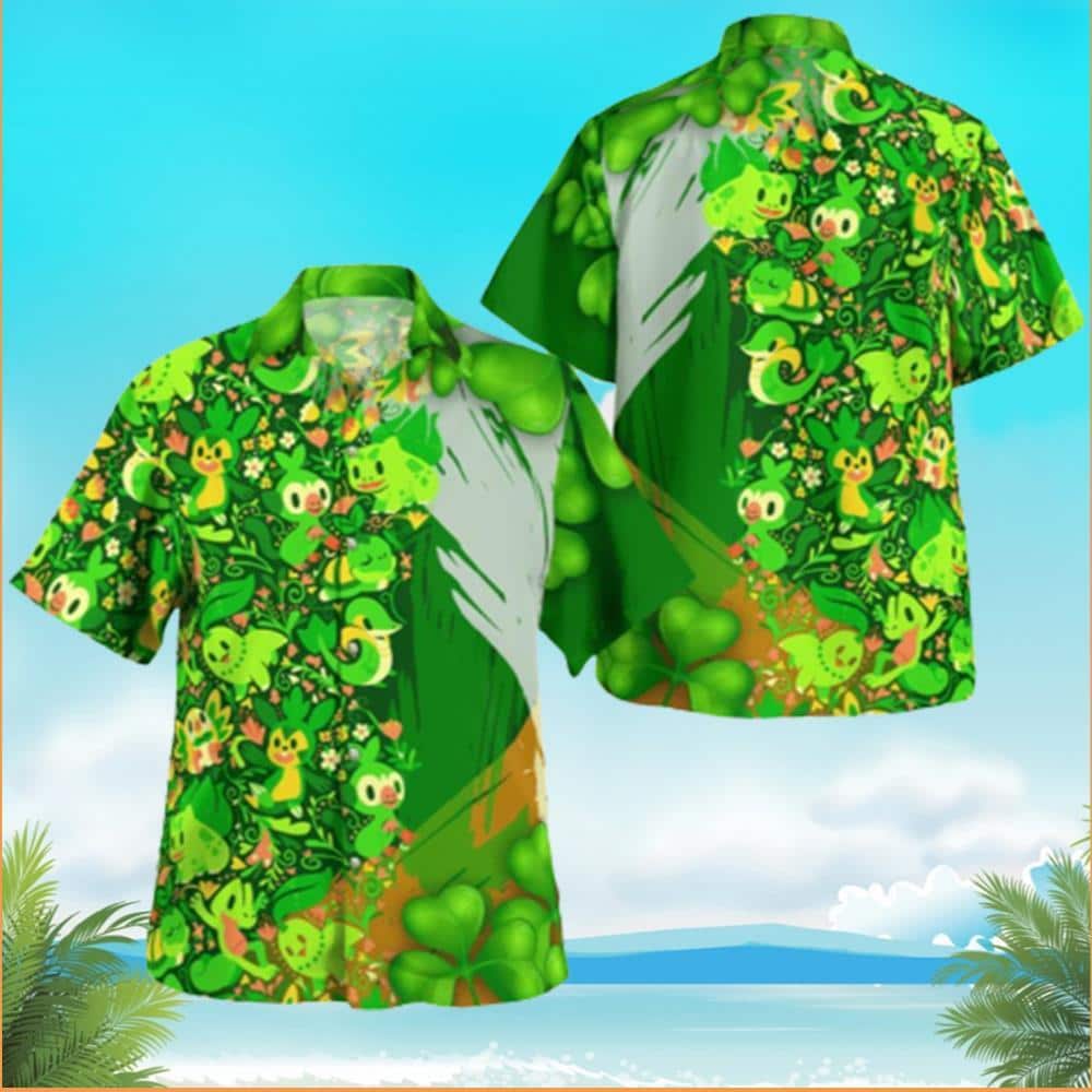 Grass Pokemon Happy Patrick's Day Hawaiian Shirt Gift For Daughter Grass Pokemon Happy Patrick's Day Hawaiian Shirt Gift For Daughter