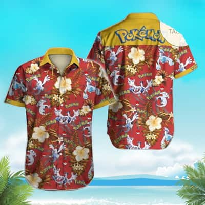 Pokemon Hawaiian Shirt Hibiscus Flowers Pattern Beach Vacation Gift
