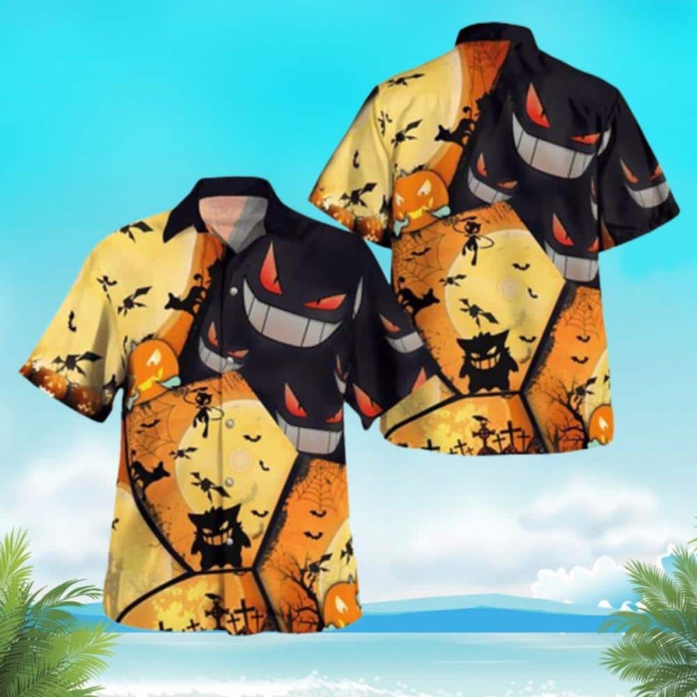 Aloha Gengar Pokemon Hawaiian Shirt Halloween Gift Beach Gift For Friends Aloha Gengar Pokemon Hawaiian Shirt Halloween Gift Beach Gift For Friends