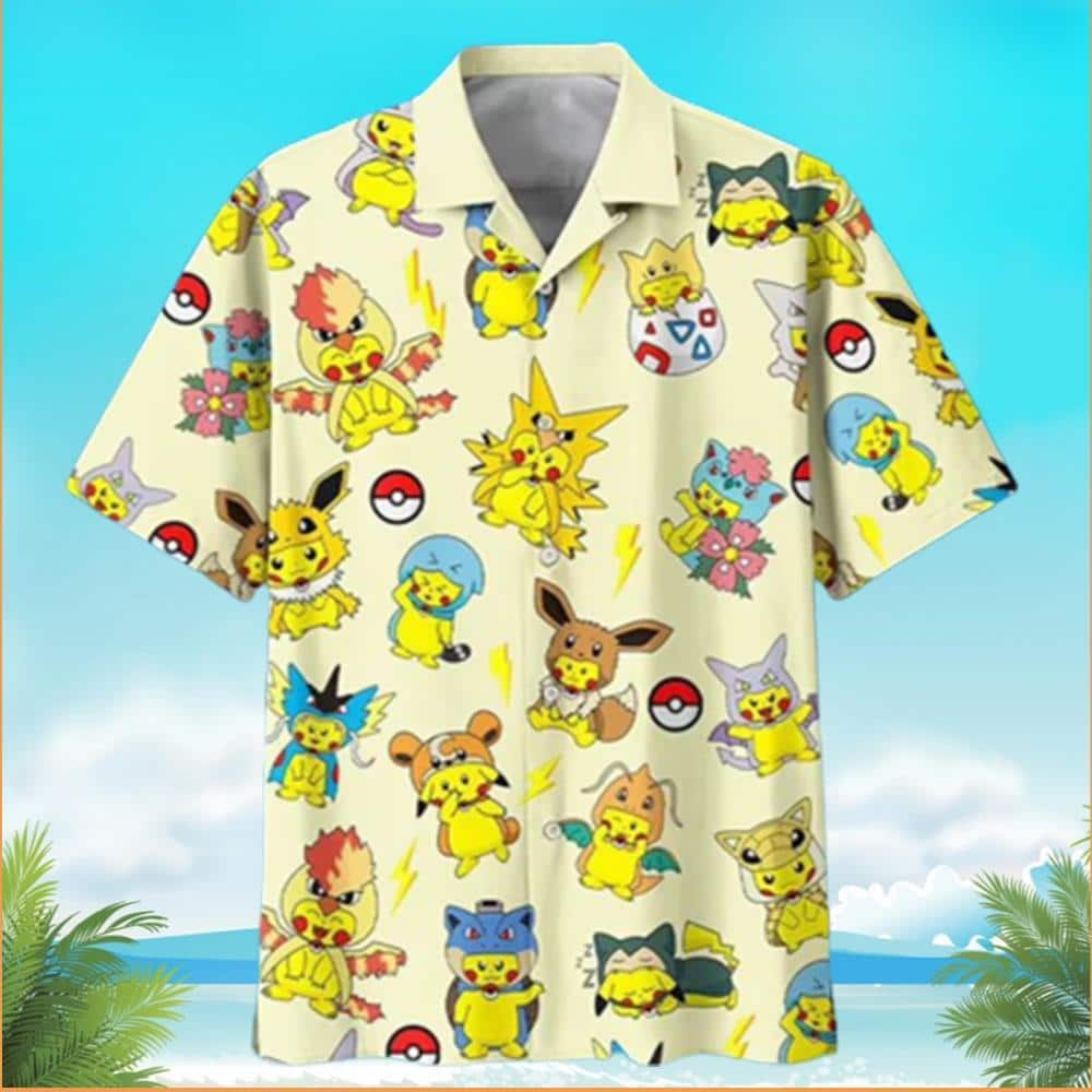 Cute Pikachu Pokemon Hawaiian Shirt Trendy Summer Gift