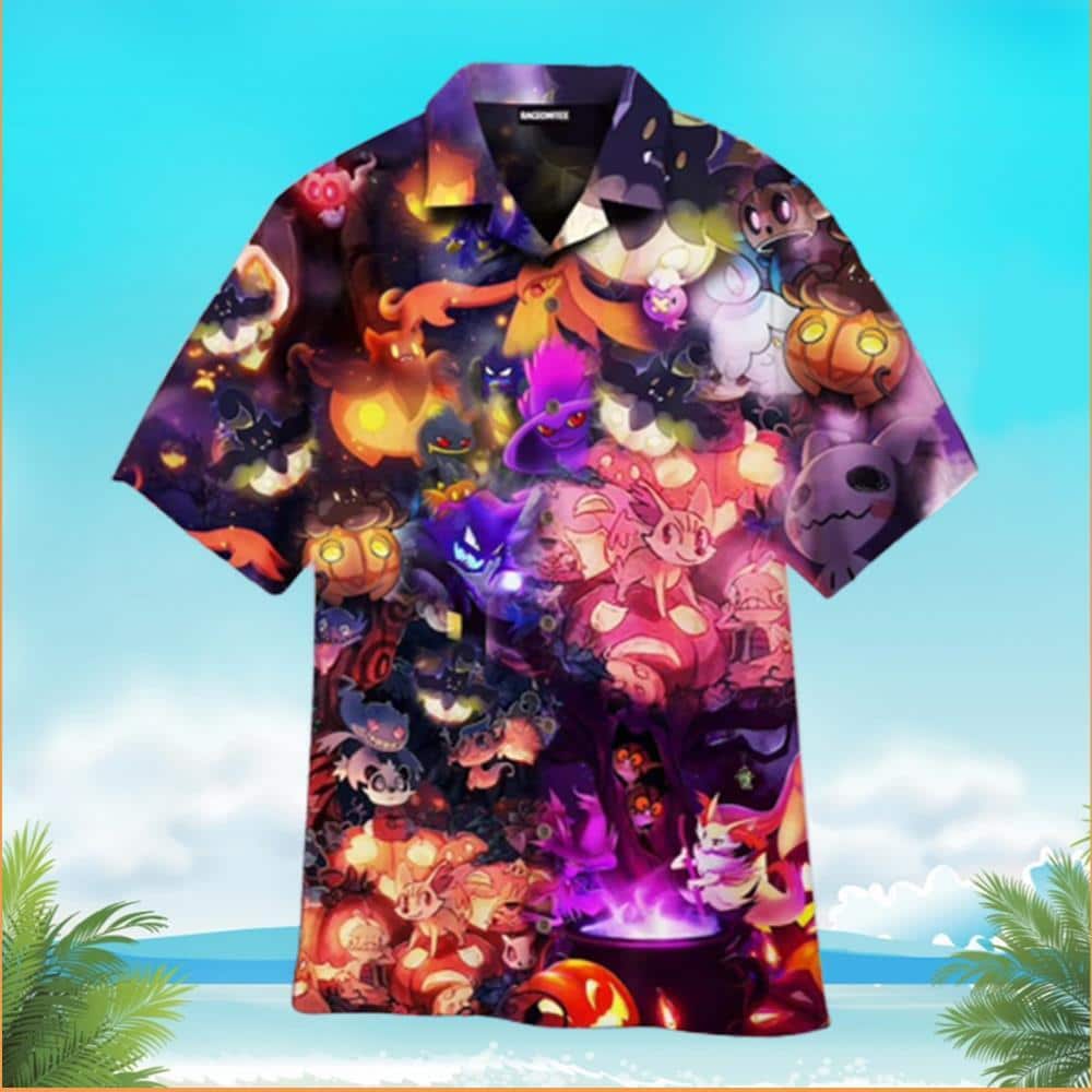 Halloween Aloha Pokemon Hawaiian Shirt Summer Beach Gift Halloween Aloha Pokemon Hawaiian Shirt Summer Beach Gift