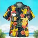 Pokemon Ball Hawaiian Shirt Palm Leaves Pattern Beach Gift For Friend