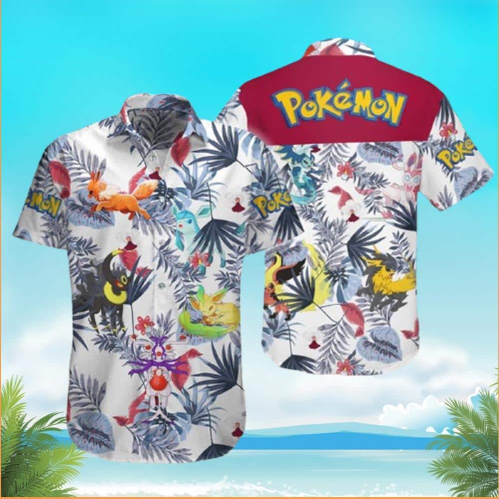 Summer Aloha Eevee Pokemon Hawaiian Shirt Gift For Beach Vacation Summer Aloha Eevee Pokemon Hawaiian Shirt Gift For Beach Vacation