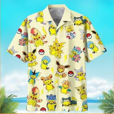 Cute Pikachu Pokemon Hawaiian Shirt Gift For Beach Trip