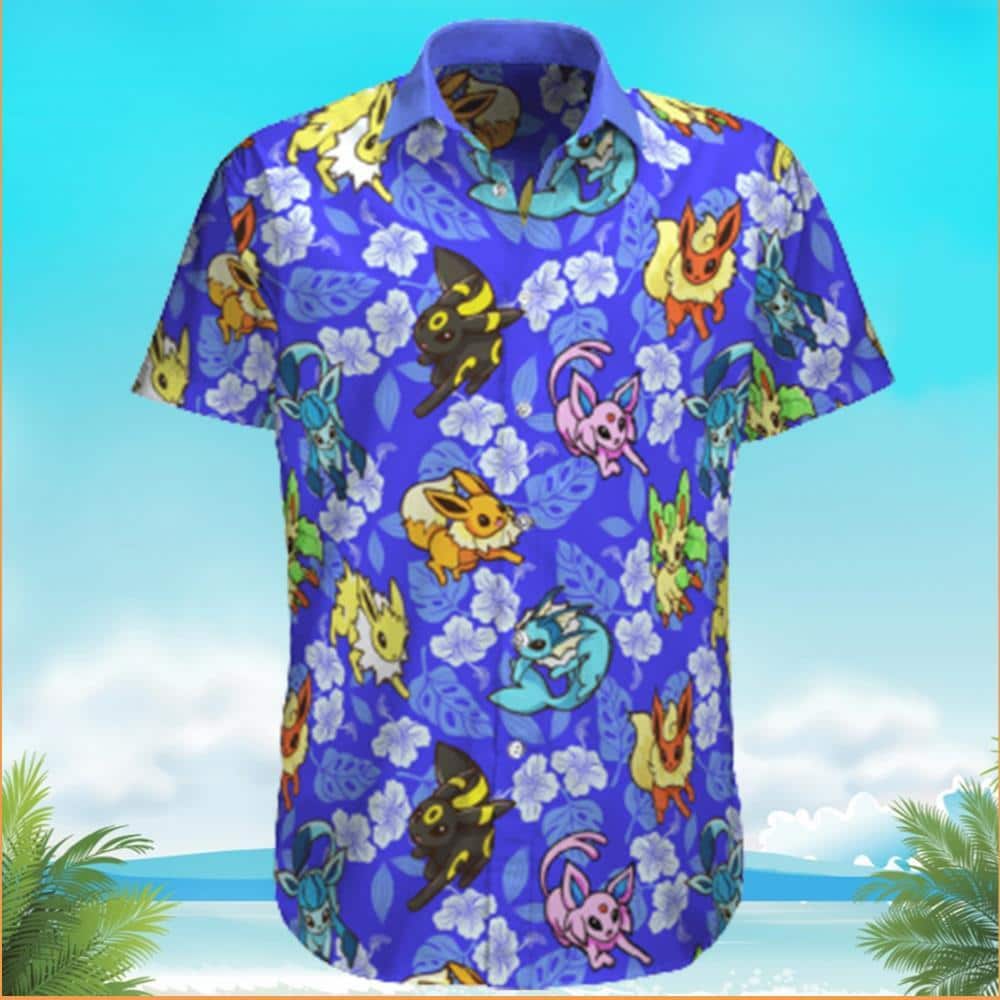 Eevee Pokemon Hawaiian Shirt Gift For Beach Vacation Eevee Pokemon Hawaiian Shirt Gift For Beach Vacation