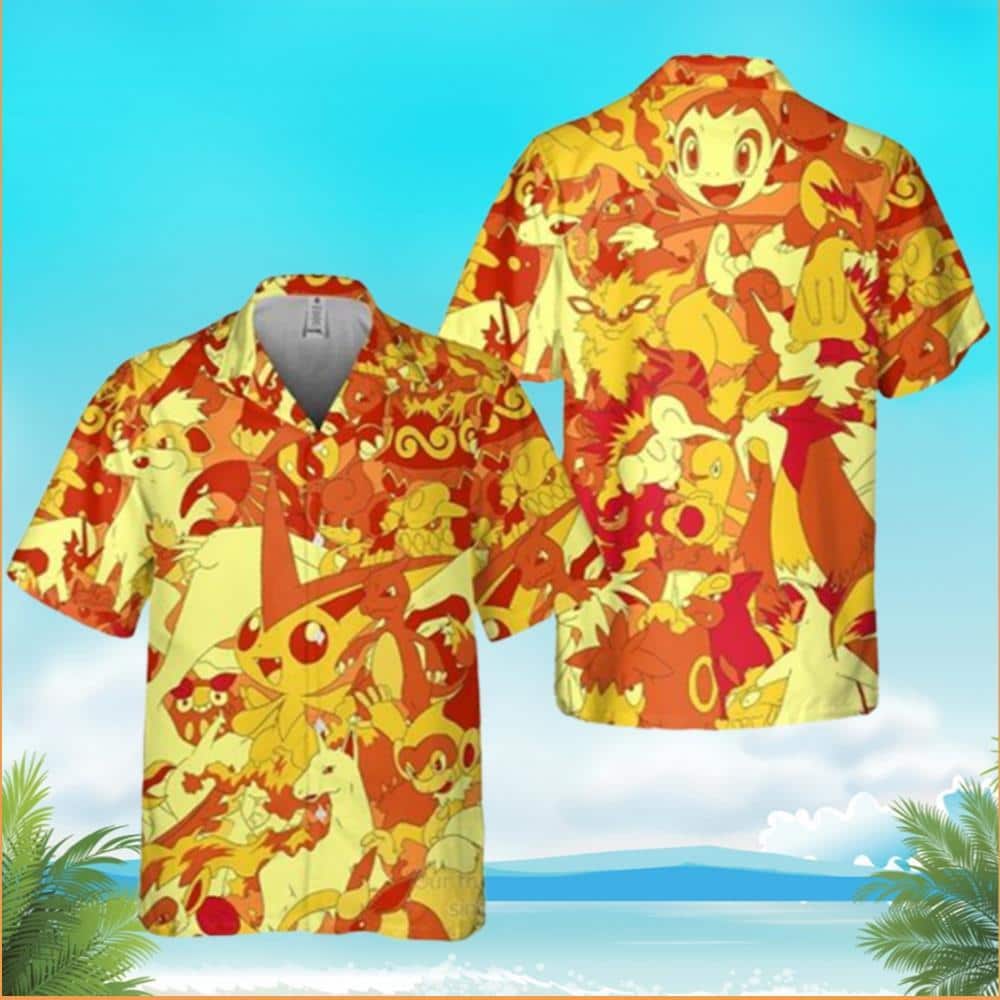 Fire Pokemon Hawaiian Shirt Trendy Summer Gift For Beach Lovers Fire Pokemon Hawaiian Shirt Trendy Summer Gift For Beach Lovers
