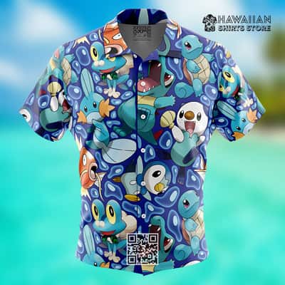 Water Type Starters Pokemon Hawaiian Shirt Summer Vacation Gift