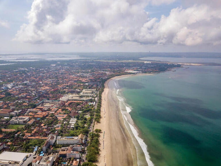 Bali, Kuta Beach, coastline and Indian Ocean, aerial view Bali, Kuta Beach, coastline and Indian Ocean, aerial view