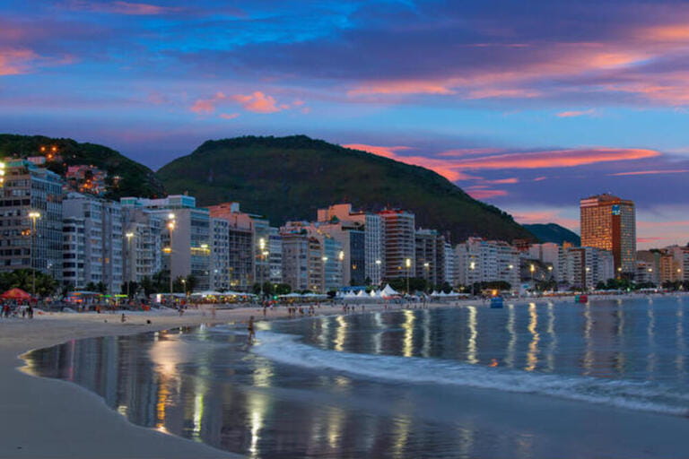 Copacabana beach at night