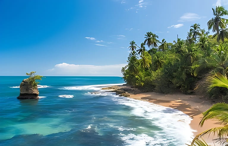 Manzanillo's wild Caribbean beach in Puerto Viejo, Costa Rica