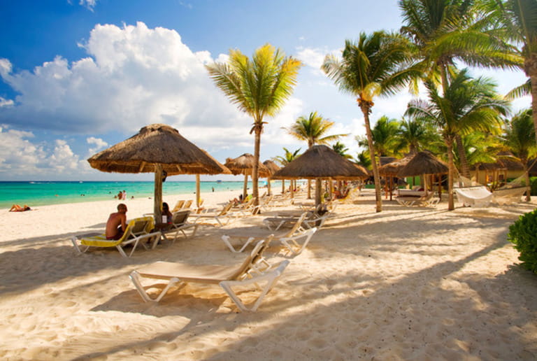 The beach at Mahekal Resort in Playa del Carmen