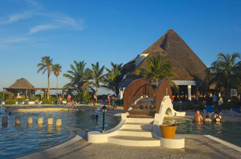 Swimming-pool at all inclusive resort Maroma beach, Caribe, Quintana Roo state, Mayan Riviera, Yucatan Peninsula, Mexico Swimming-pool at all inclusive resort Maroma beach, Caribe, Quintana Roo state, Mayan Riviera, Yucatan Peninsula, Mexico