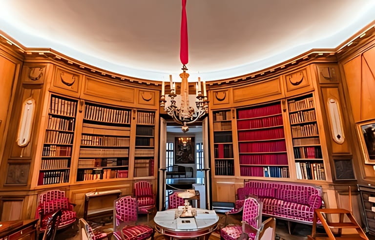 PARIS, FRANCE, DECEMBER 01, 2022 : interiors, collections, furnitures and decors of Nissim de Camondo museum, Paris, france PARIS, FRANCE, DECEMBER 01, 2022 : interiors, collections, furnitures and decors of Nissim de Camondo museum, Paris, france