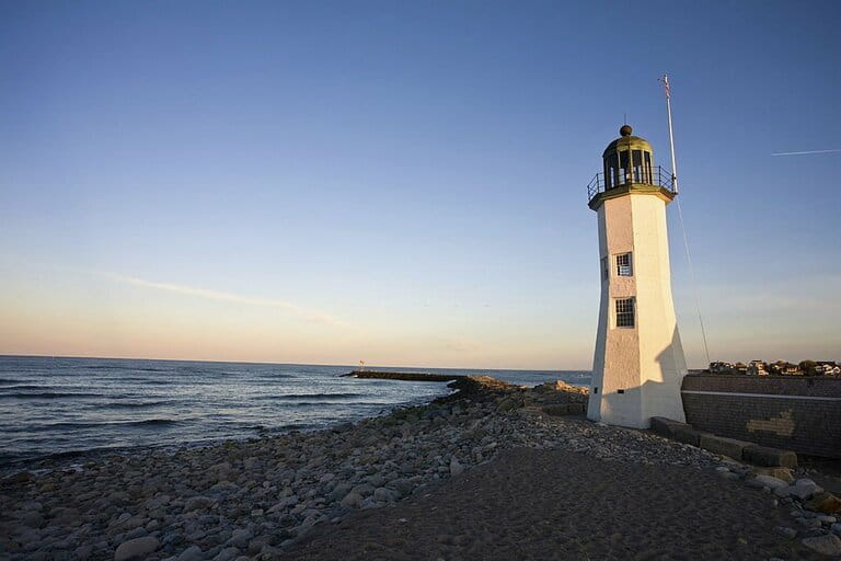 Lighthouse at sunset, Scituate MA